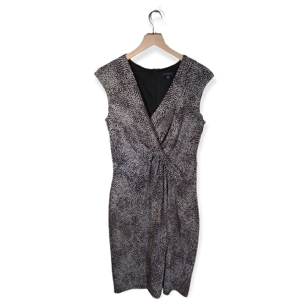 𝅺ann Taylor Faux Wrap Dotted Dress Size 8